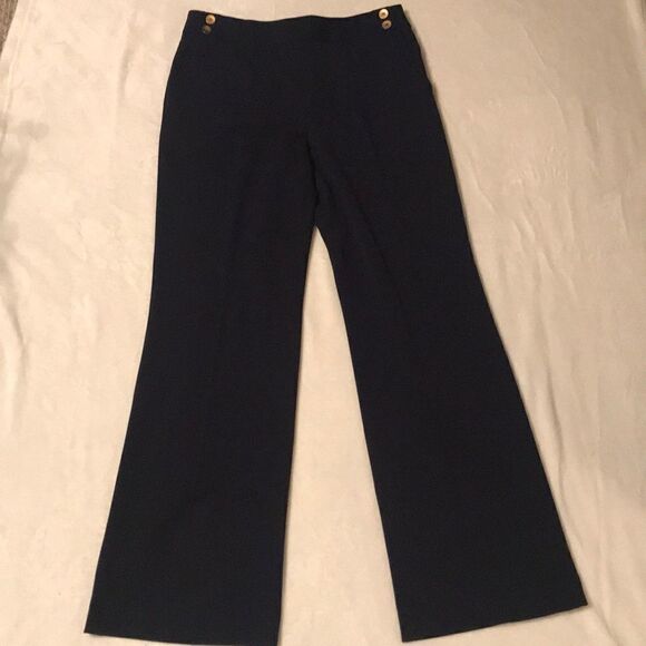 Grace Elements Navy Blue Flat Front Pants - Sz 10 - Picture 1 of 7